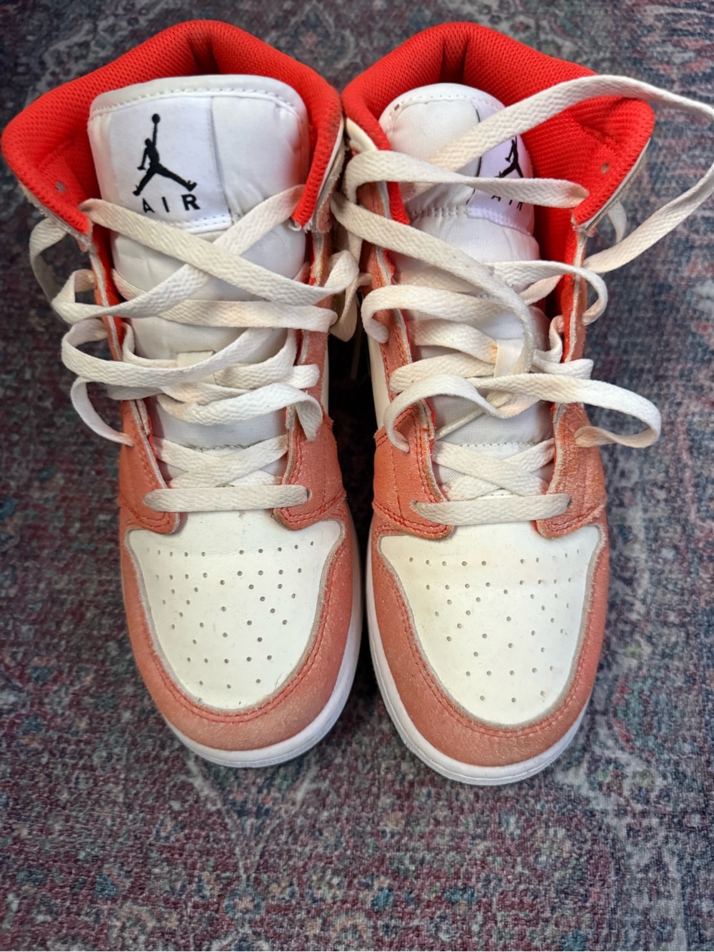 Nike Kids' High-Top Sneakers – White & Coral